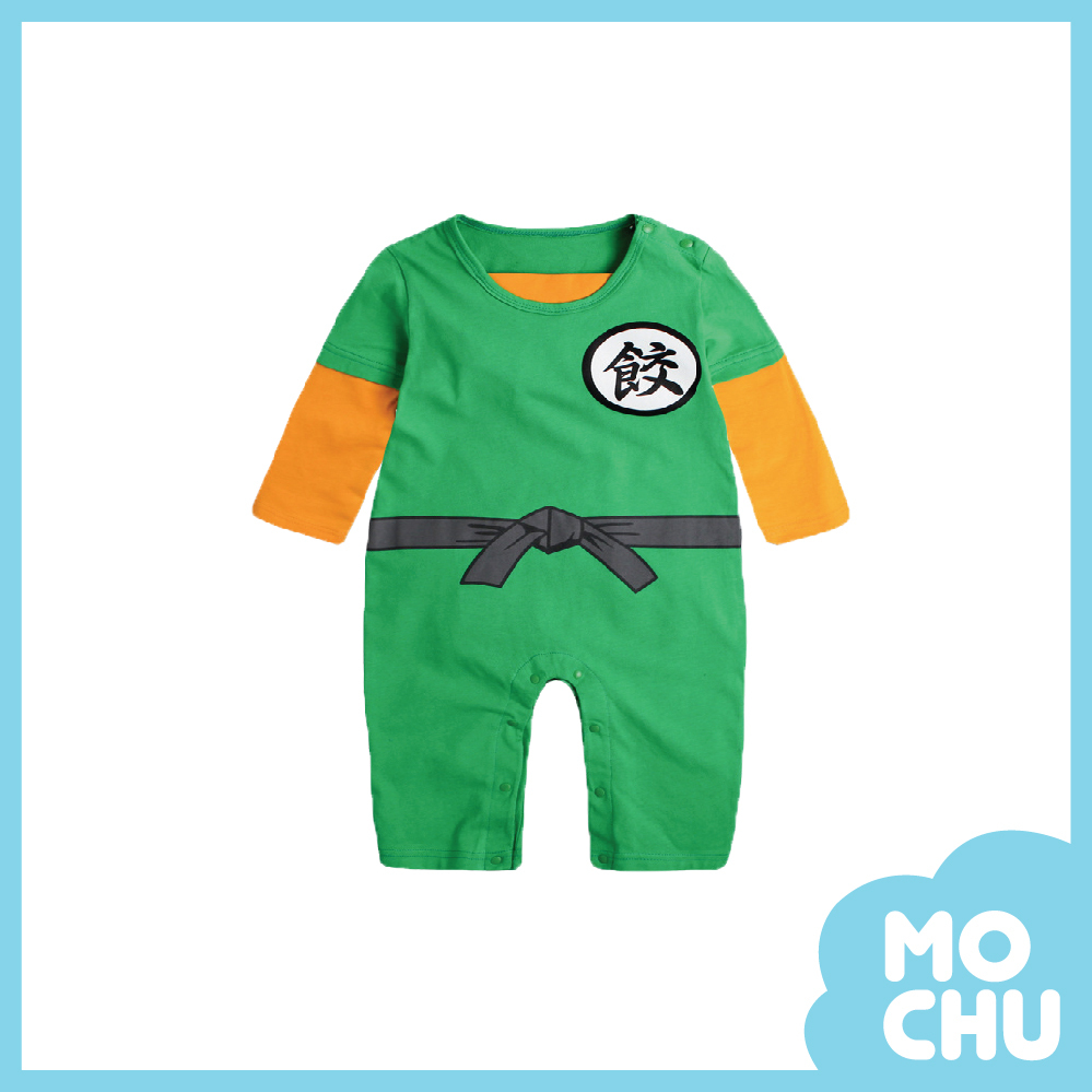 小餃子假兩件拼接長袖包屁衣