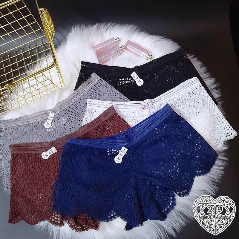 歐美單外貿蕾絲波浪平口內褲