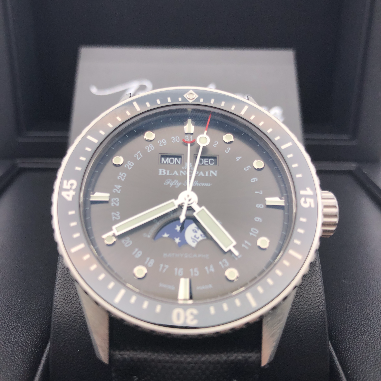 Blancpain FIFTY FATHOMS 5054 1110 B52A back dial moon