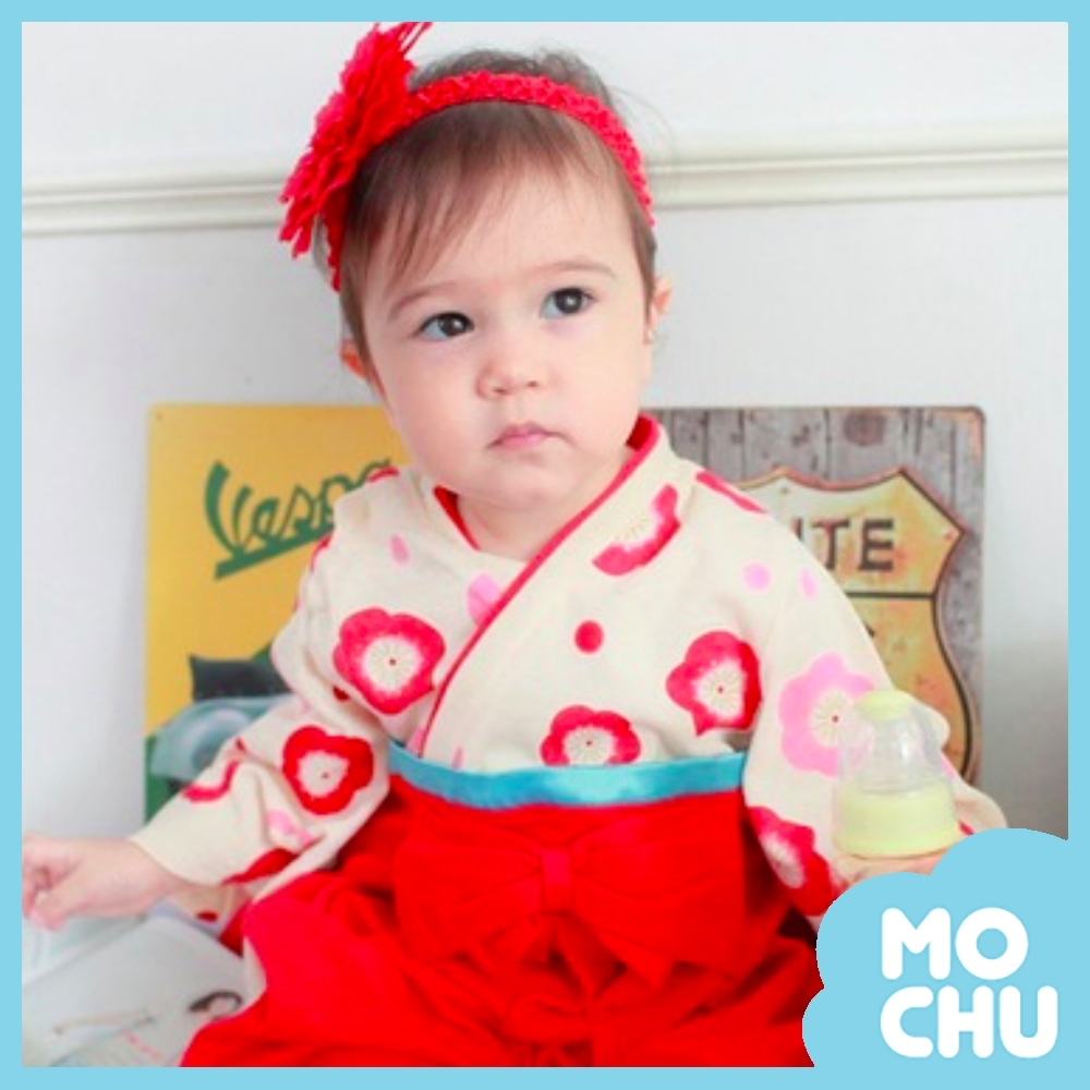 深紅花花小和服