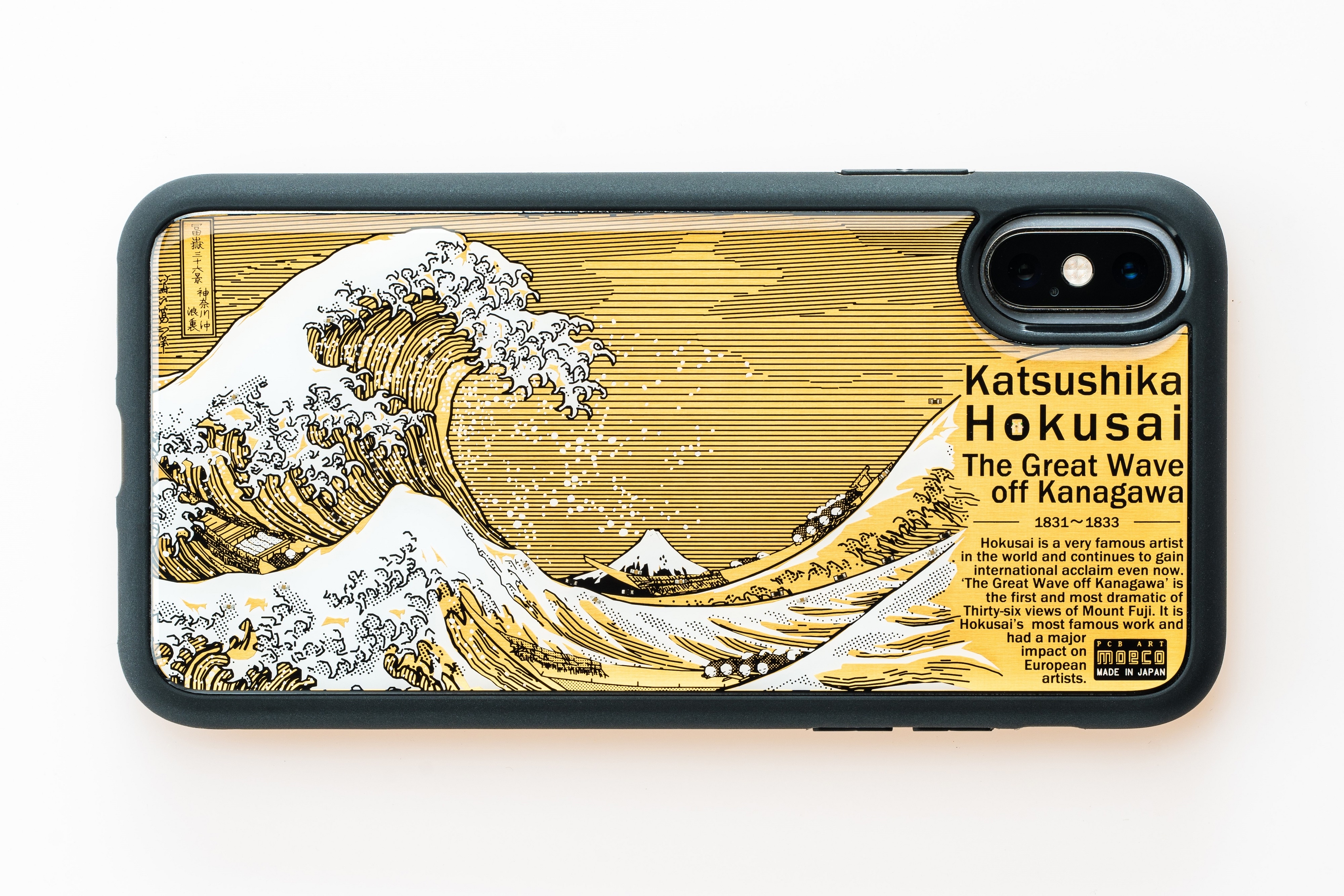 FLASH神奈川沖浪裏基板 iPhone X/XS 手機殼 ( 黑色 )