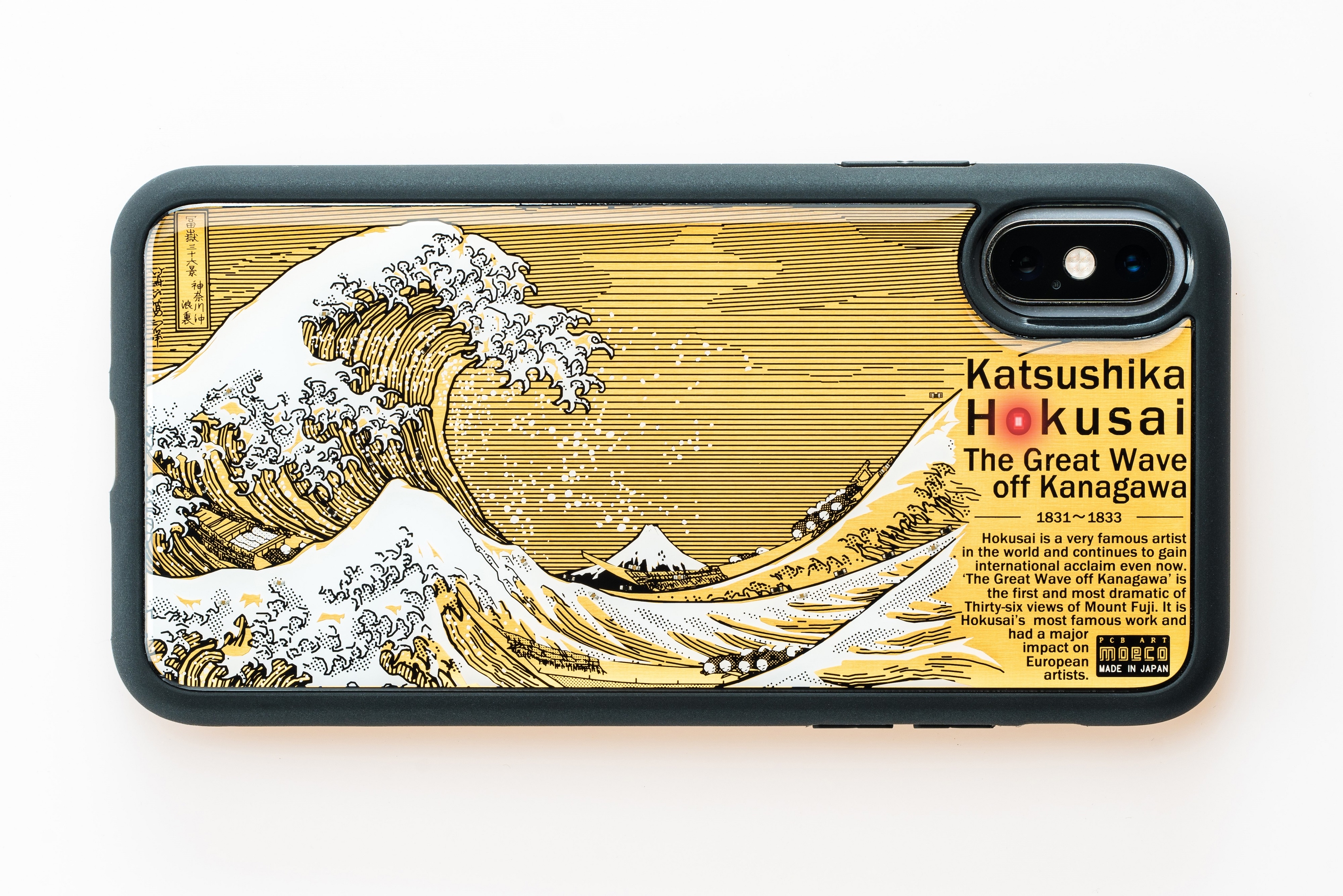 FLASH神奈川沖浪裏基板 iPhone X/XS 手機殼 ( 黑色 )