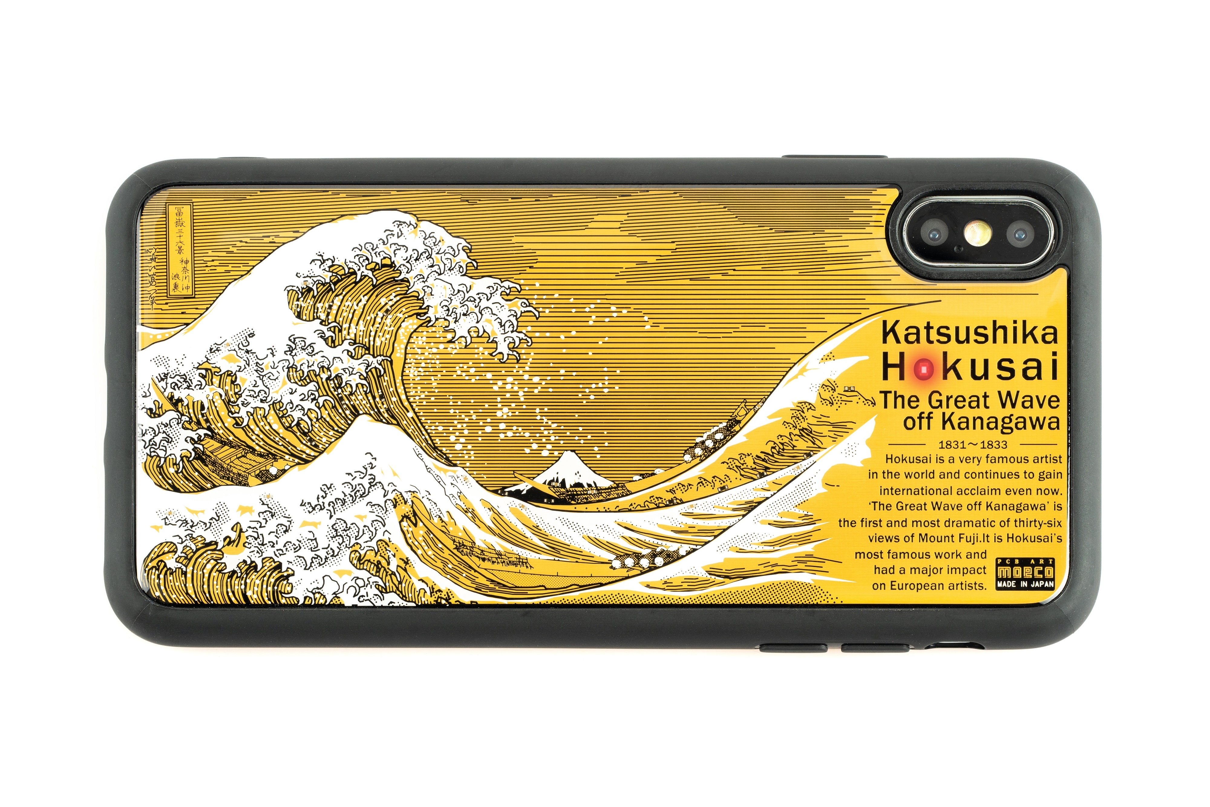 FLASH神奈川沖浪裏基板 iPhoneXS MAX 手機殼 ( 黑色 )