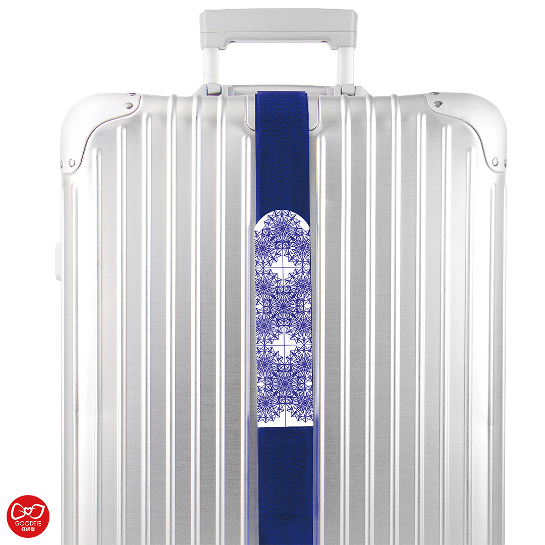 可收納式行李束帶-摩登青花瓷