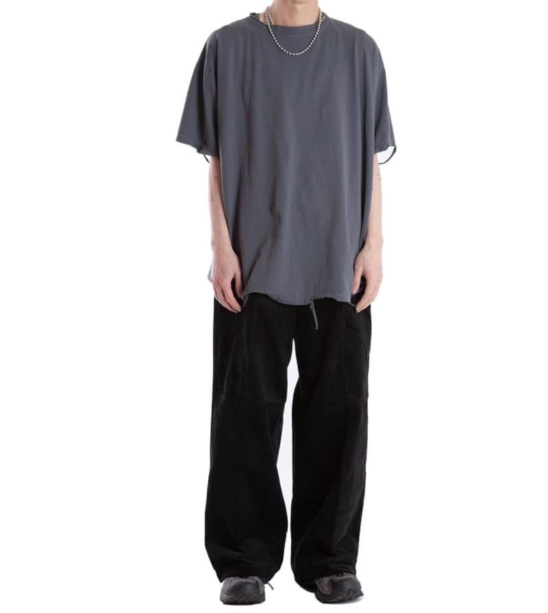 韓國 下擺不收邊破壞寬鬆短袖