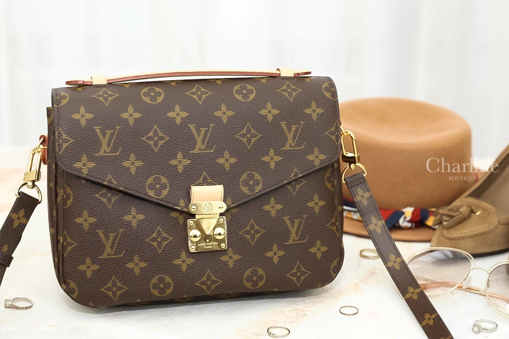 Louis Vuitton Pochette Metis 咖啡色復古肩背手提包