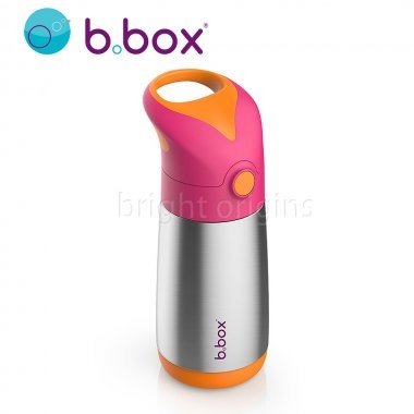 澳洲 b.box 不鏽鋼吸管保冷杯(草莓粉)