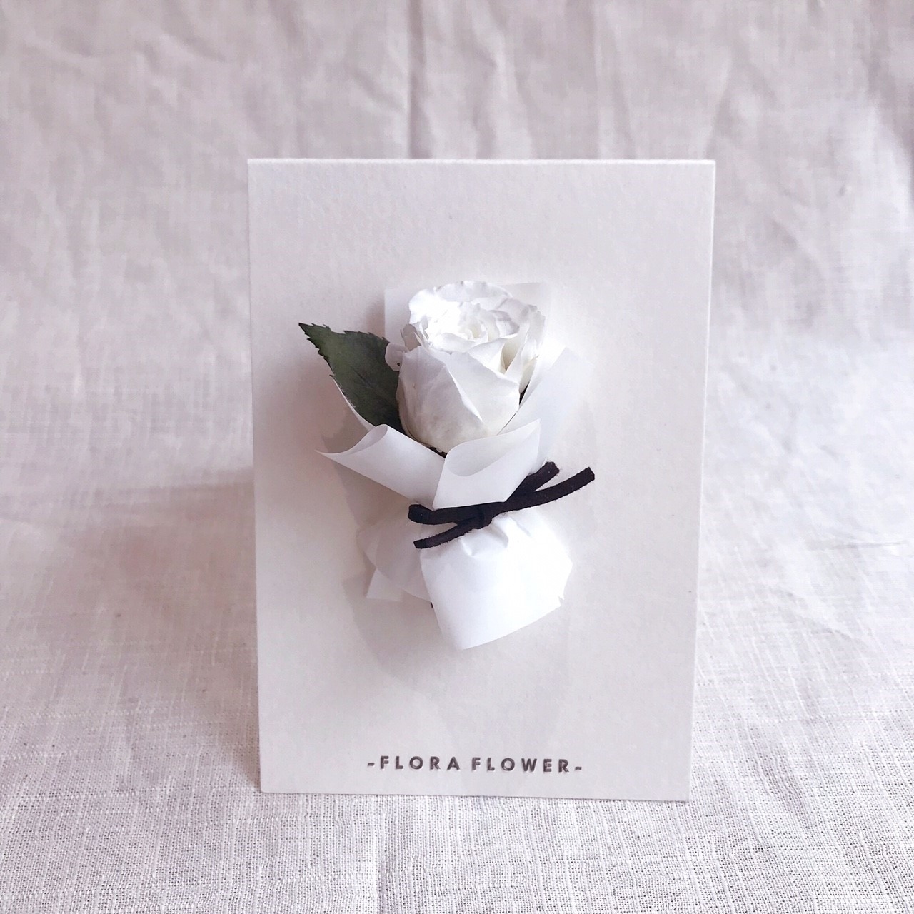 永生玫瑰卡片-純白色