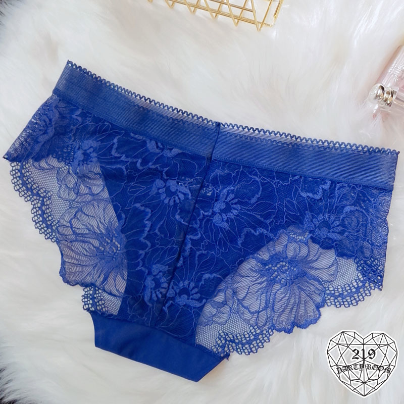W-花邊蕾絲包臀冰絲內褲