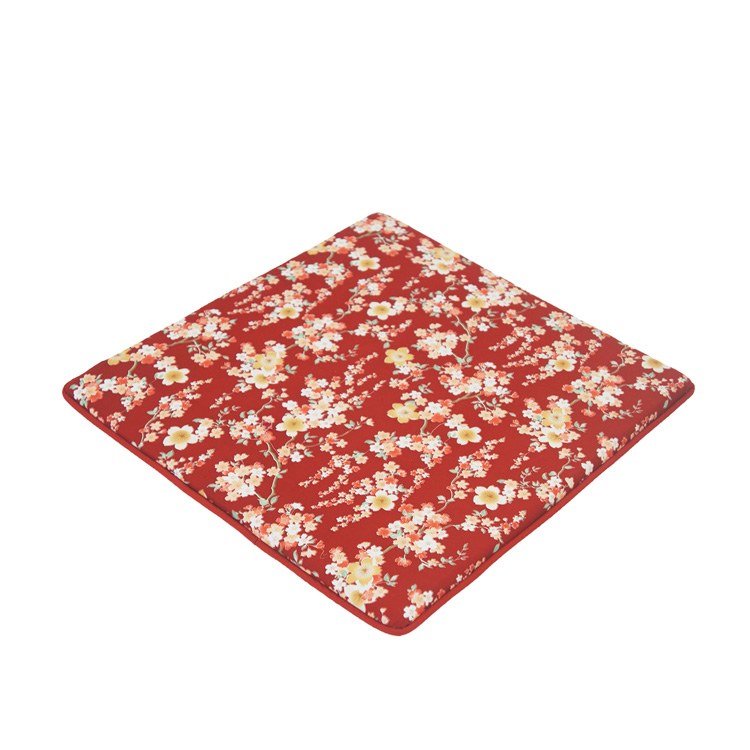 花樂記憶型單人坐墊(50x50x3cm)-紅色