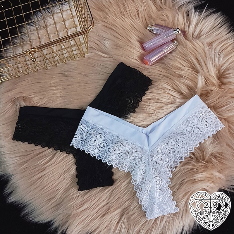 A-歐美性感蕾絲冰絲褲頭小丁