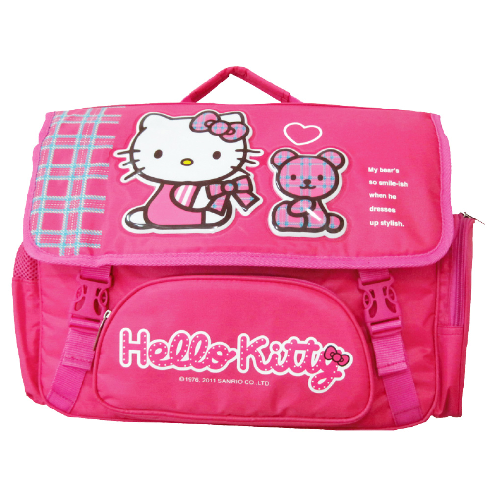 Hello Kitty 橫式造型後背書包_小熊款