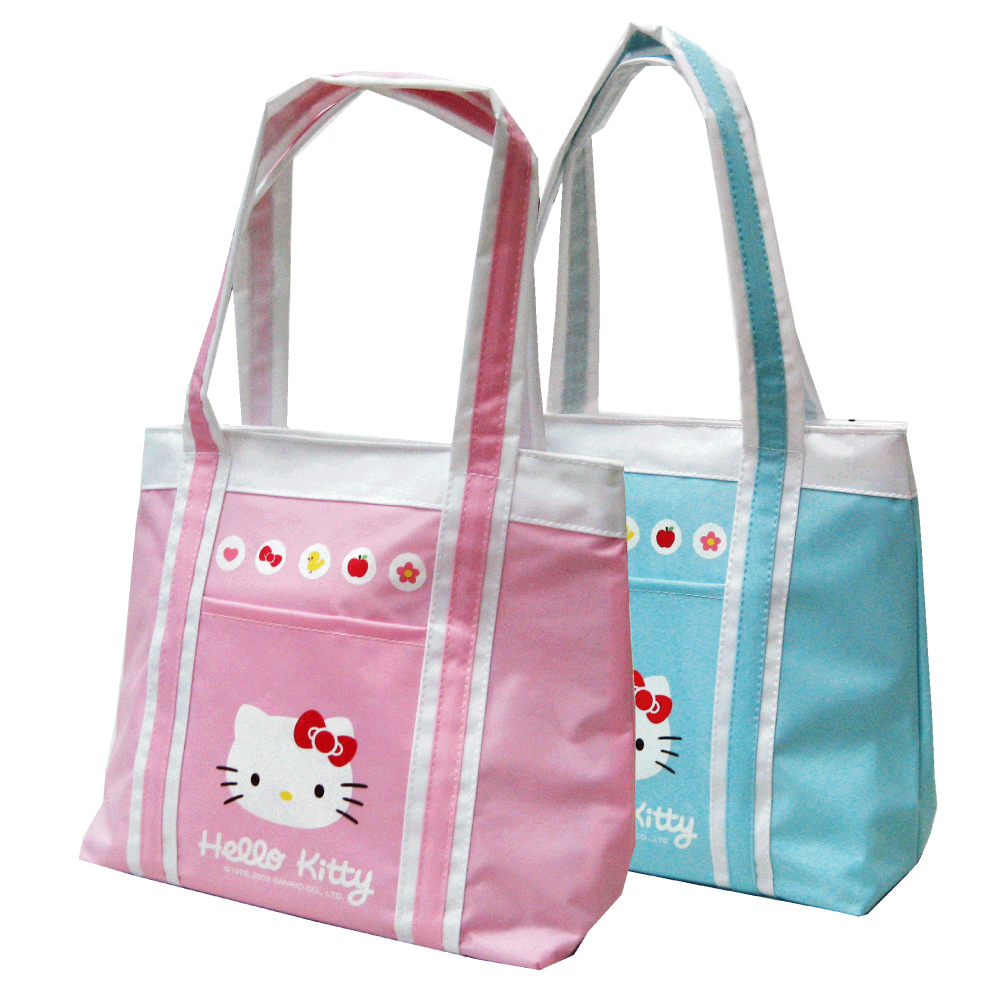 Hello Kitty 保溫/保冷防水萬用手提袋_藍綠