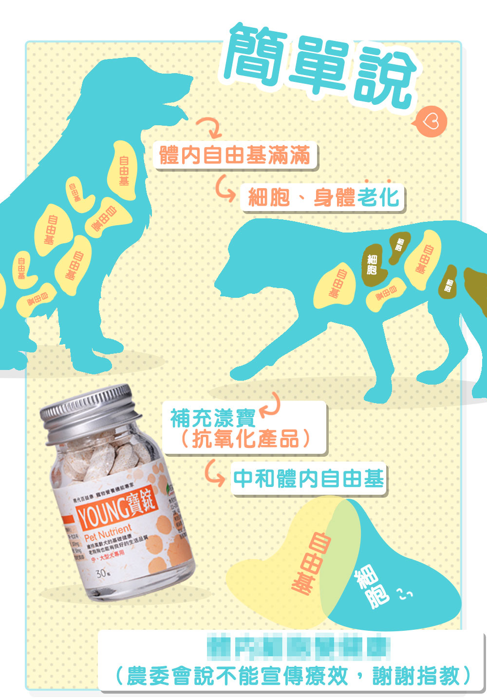 漾寶包含硫辛酸、岐化酶，比維生素CE、綠茶多酚有更強的抗氧化效果，能有助抵抗自由基對身體的破壞