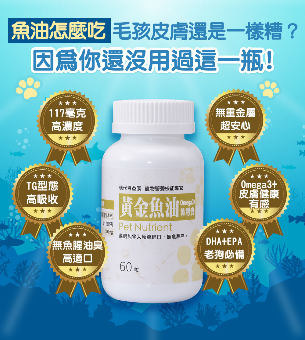 寵物魚油，這瓶沒用會後悔