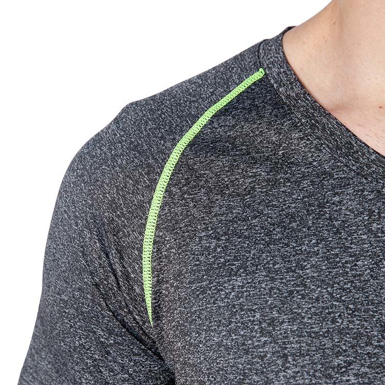 【HENIS】V領陽離子撞色車線機能短T