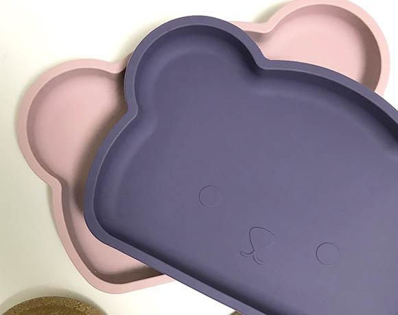 新加坡bopomofo 小熊矽膠餐盤-深夜藍