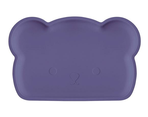 新加坡bopomofo 小熊矽膠餐盤-深夜藍