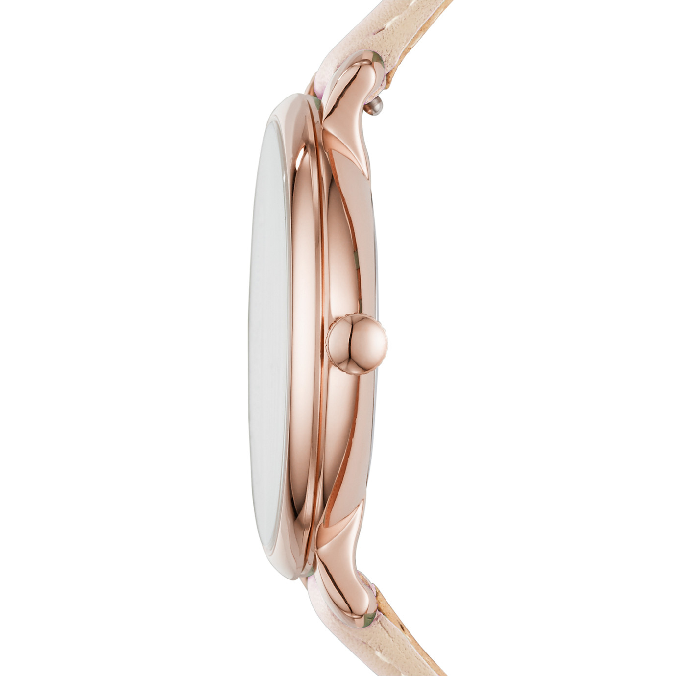 萬年鐘錶 - Fossil 粉色真皮女錶 ES3988 錶徑36MM