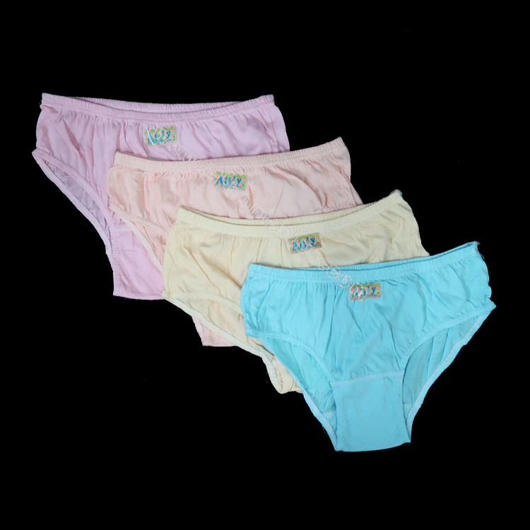 4條裝 安莉莉 - 中腰素色橡筋腳內褲