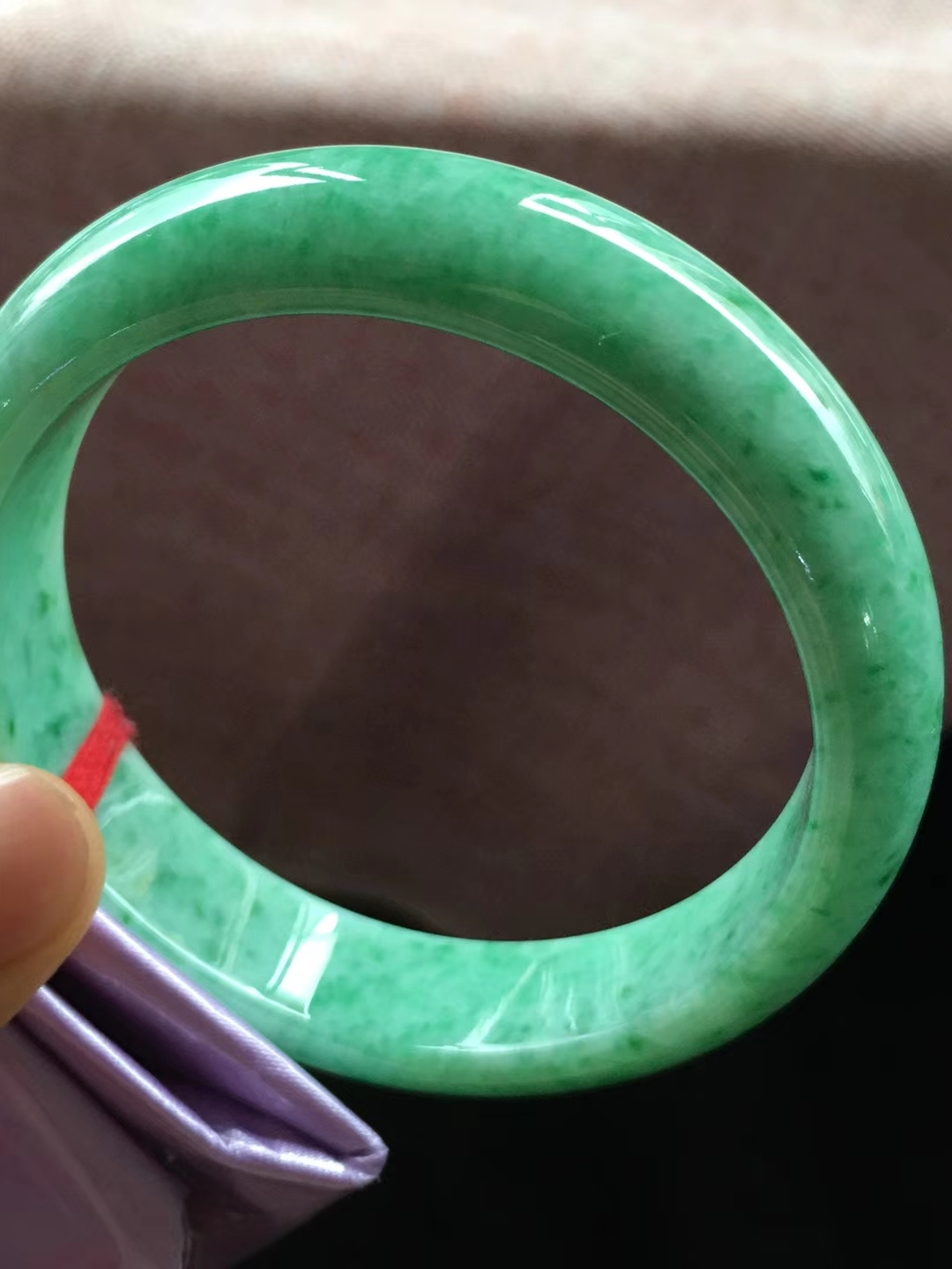 【已結緣】227116 满绿正圈翡翠手镯 58mm