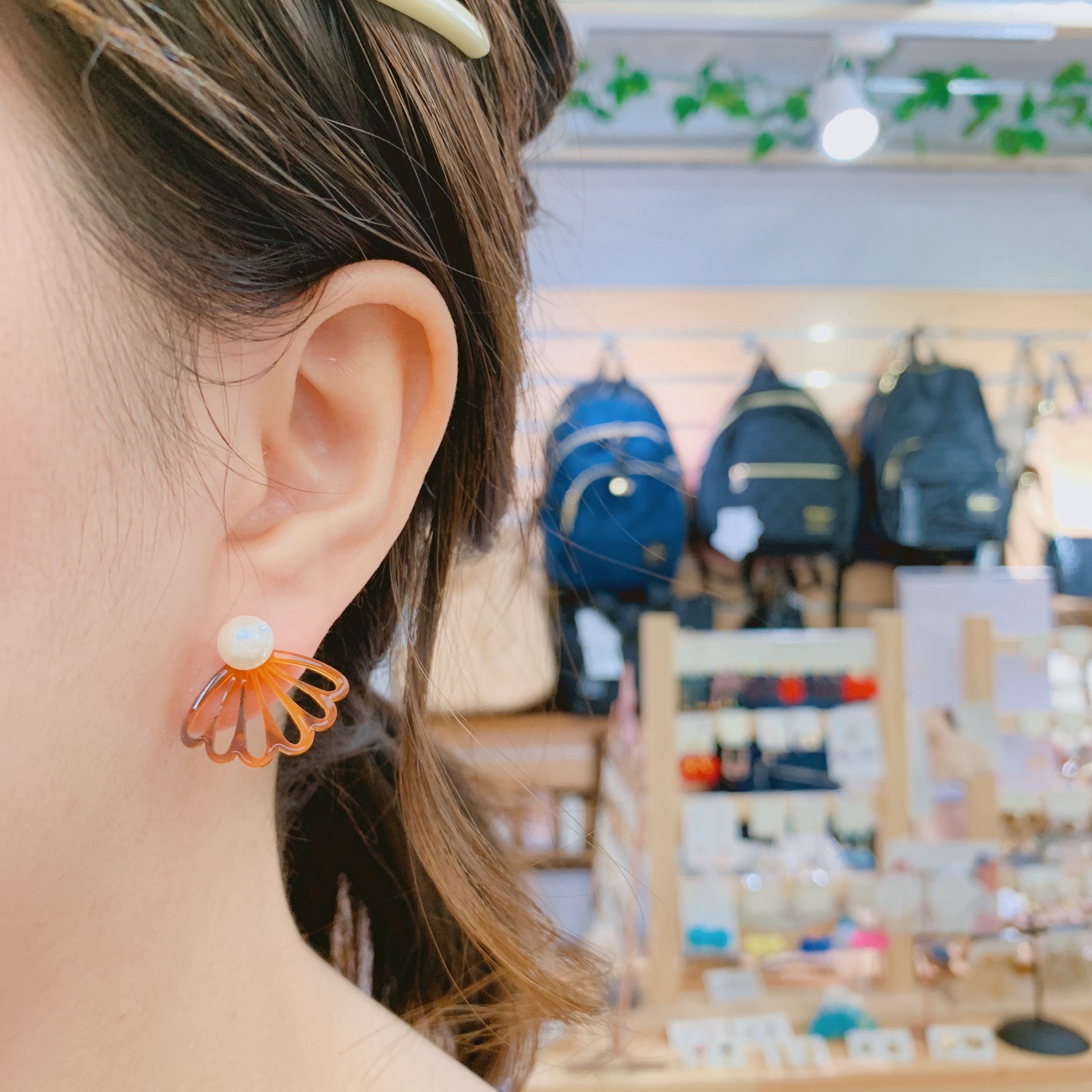 [網站限定優惠][日本制]Farbe 扇形珍珠2way耳環