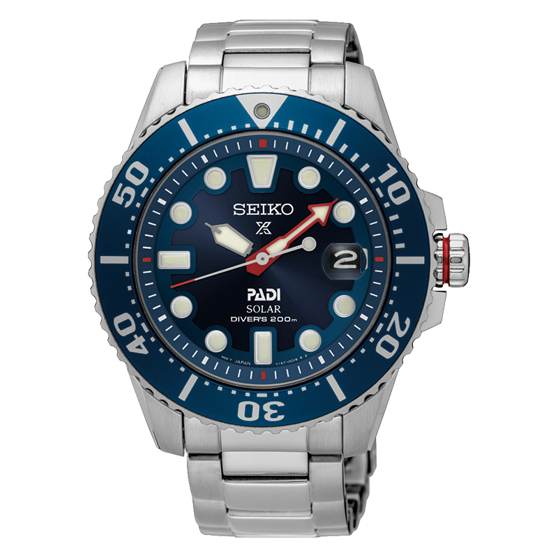 萬年鐘錶 - SEIKO PROSPEX   PADI 太陽能潛水錶  V157-0BT0B /  SNE549J1 錶徑43.5MM