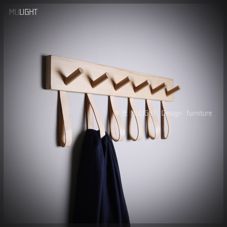皮革質感實木掛衣架