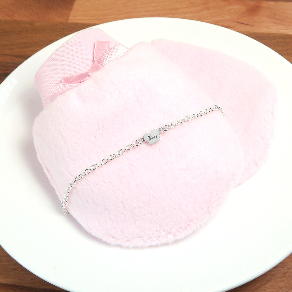 可刻字 優雅蝴蝶 兒童手鍊 925純銀 (客製化訂製 新生兒 彌月禮物 親子銀飾)