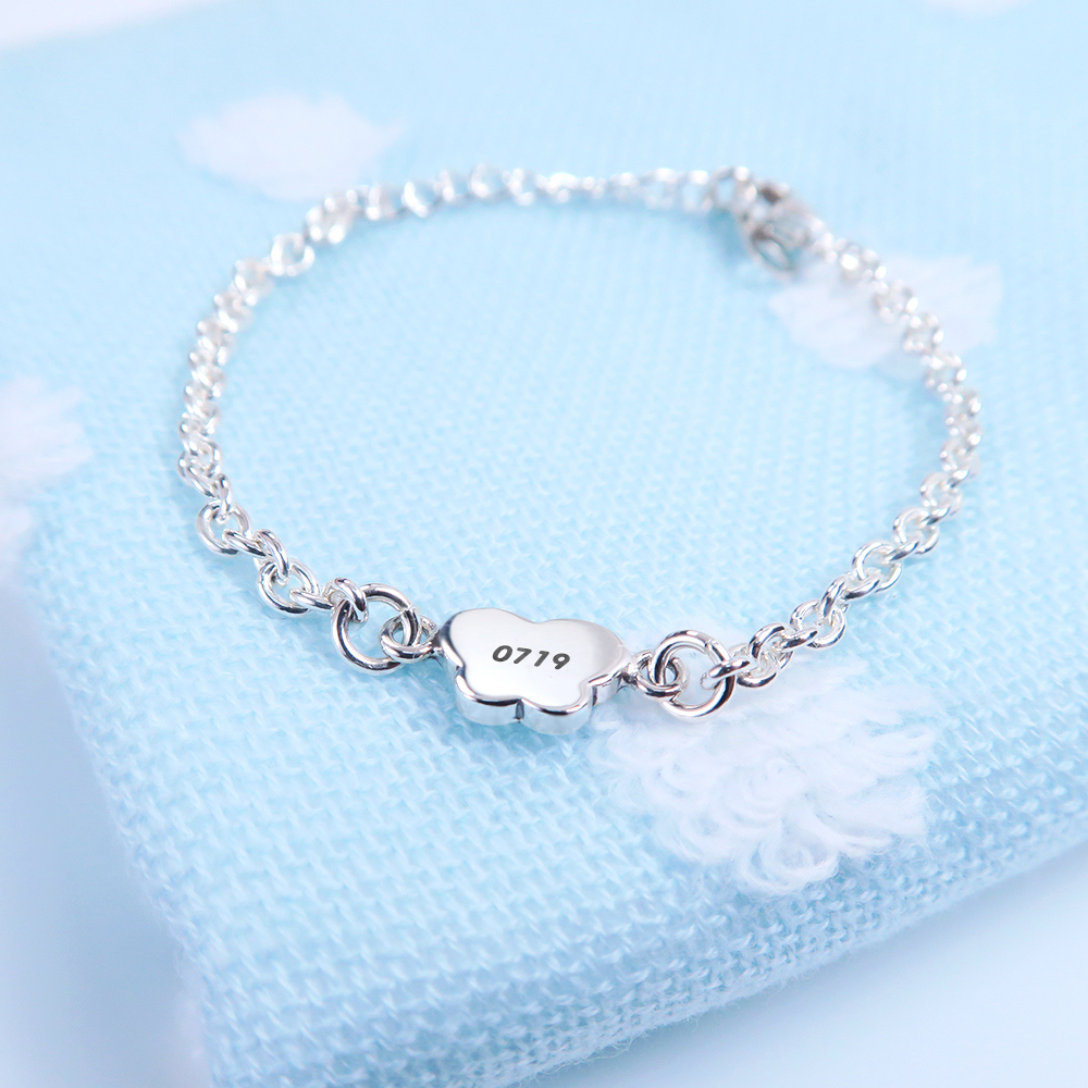 可刻字 優雅蝴蝶 兒童手鍊 925純銀 (客製化訂製 新生兒 彌月禮物 親子銀飾)