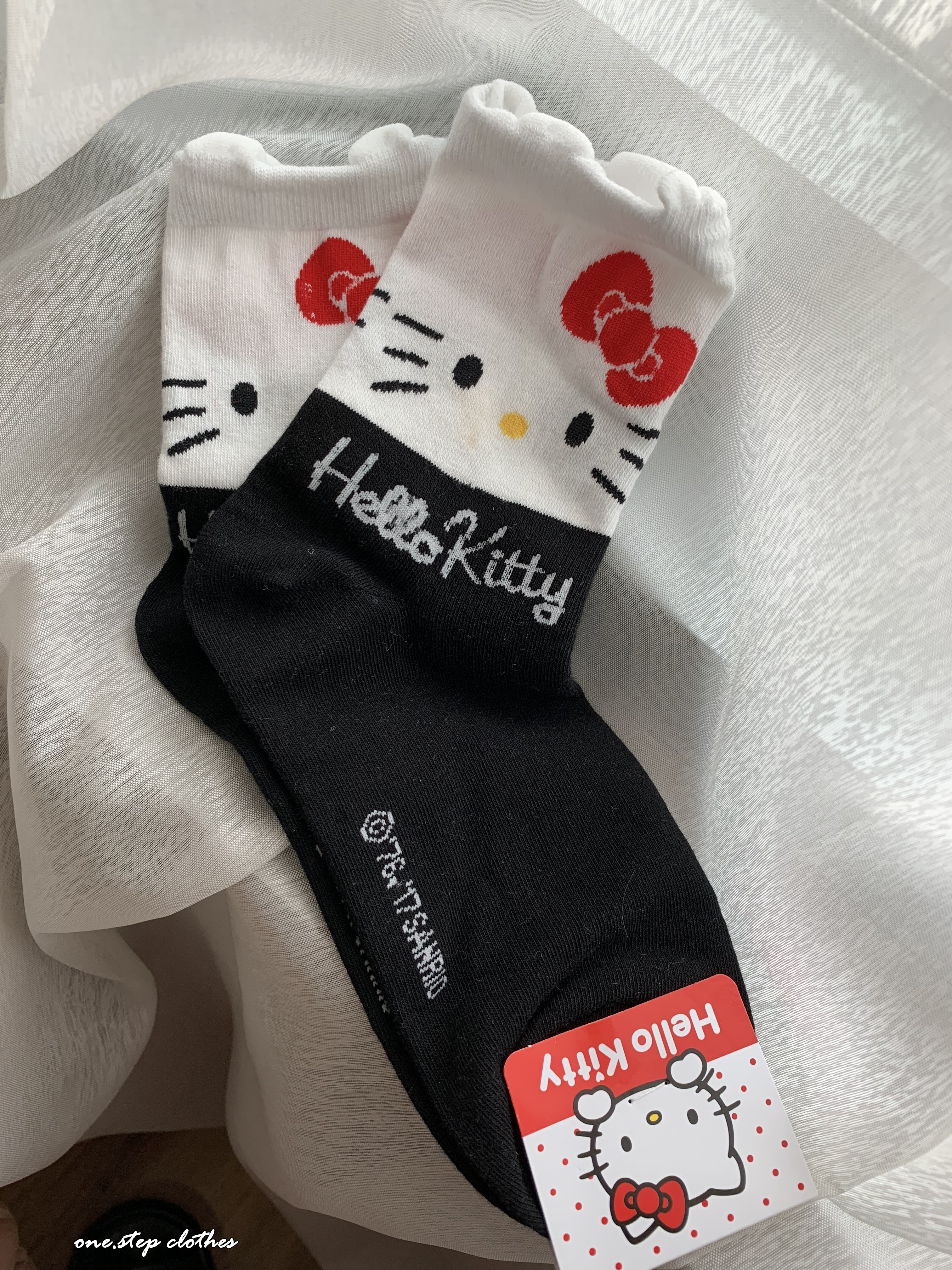 正韓KITTY配色耳朵襪