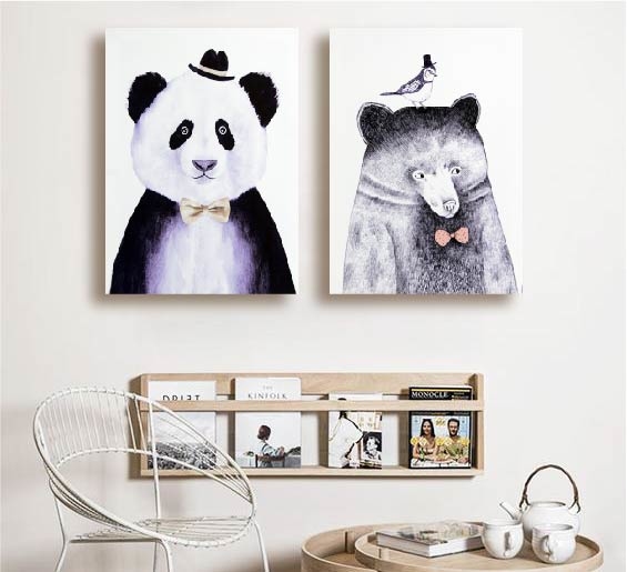 時尚無框畫-W213插畫熊熊