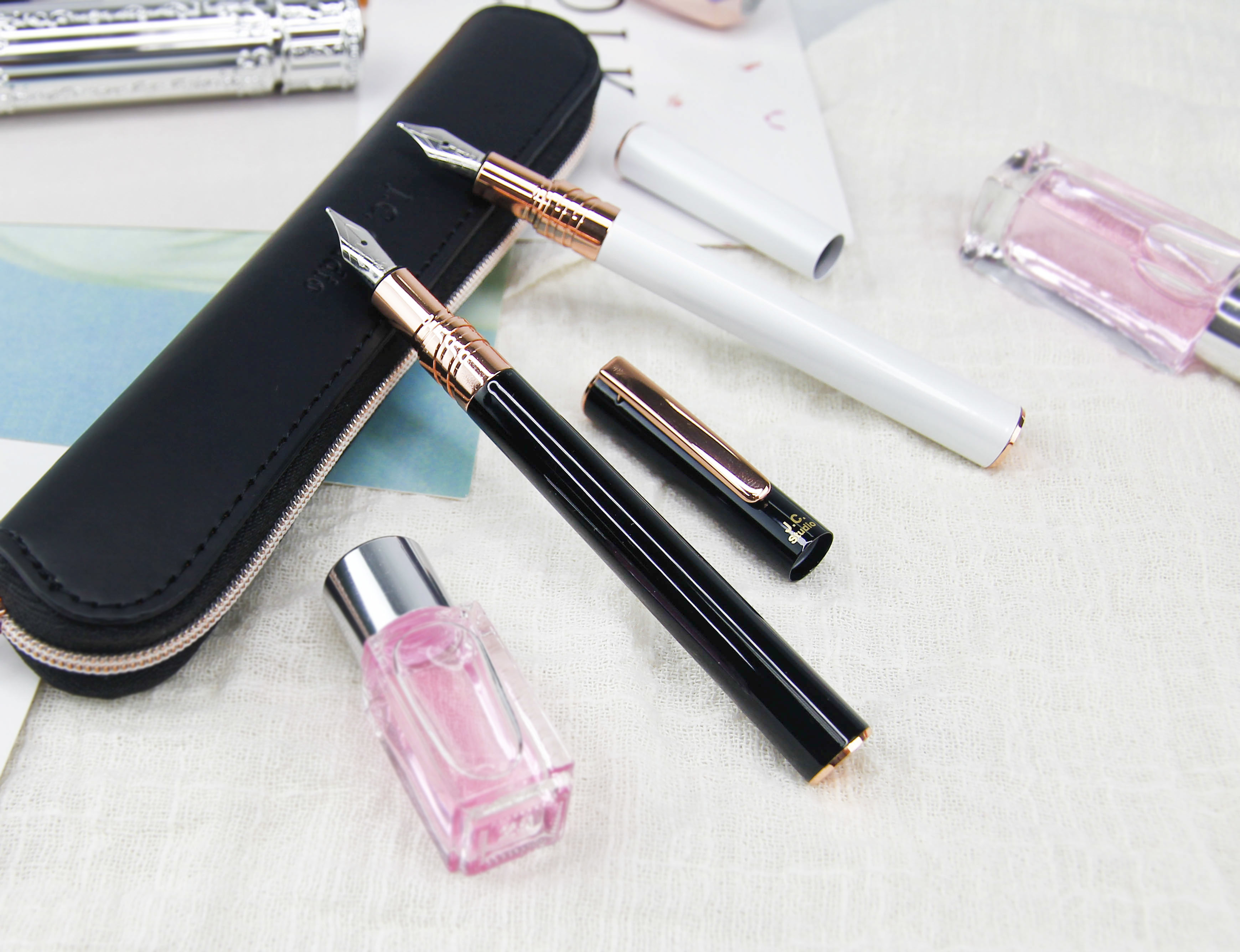 鋼筆收納袋 - 玫瑰金