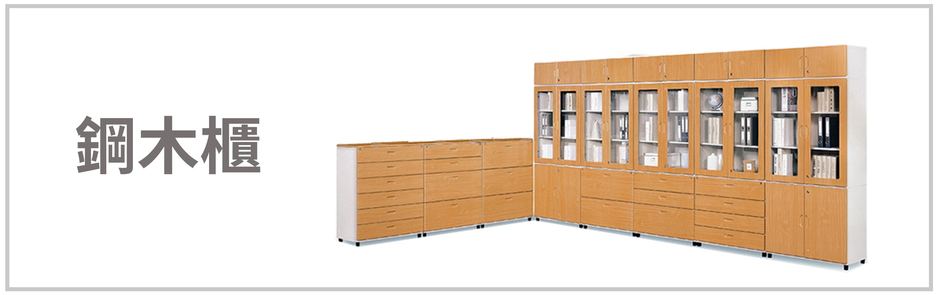 Steel cabinet with wood door