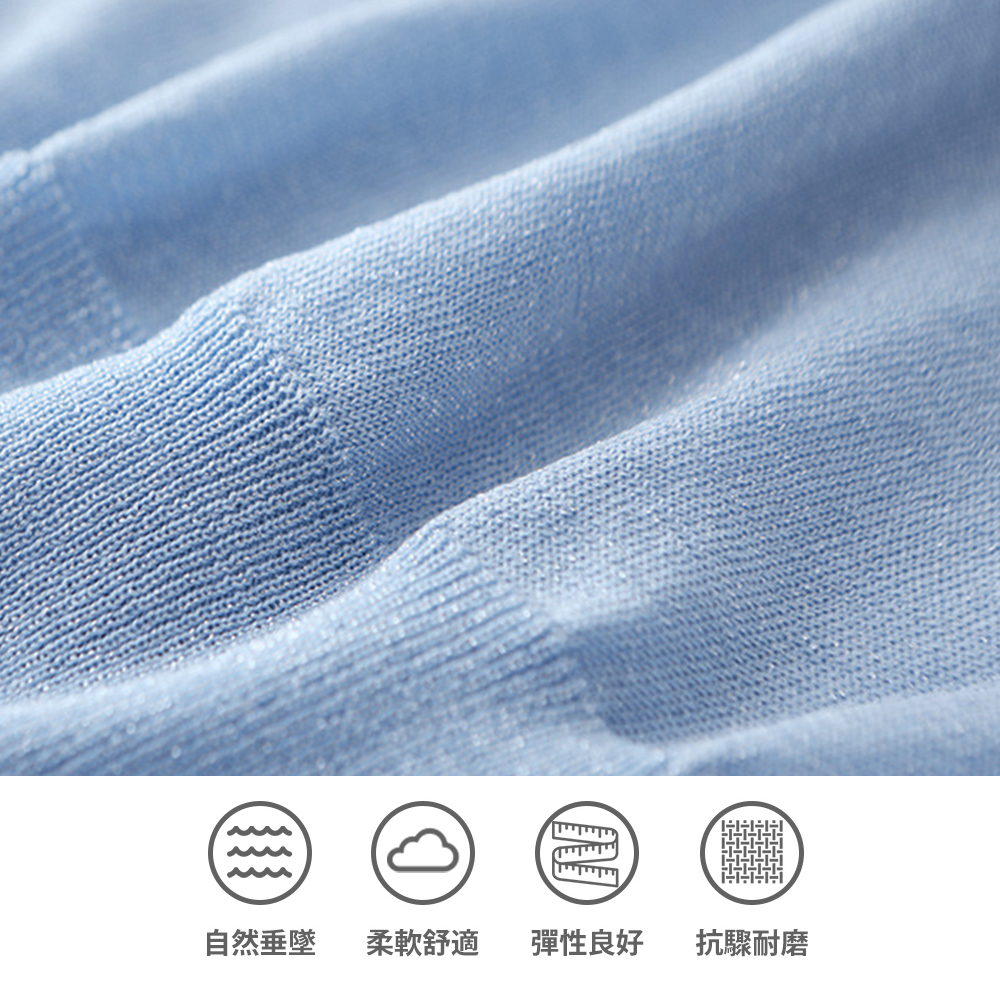 DEER.W配色襯衫領金絲針織上衣 平拍細節