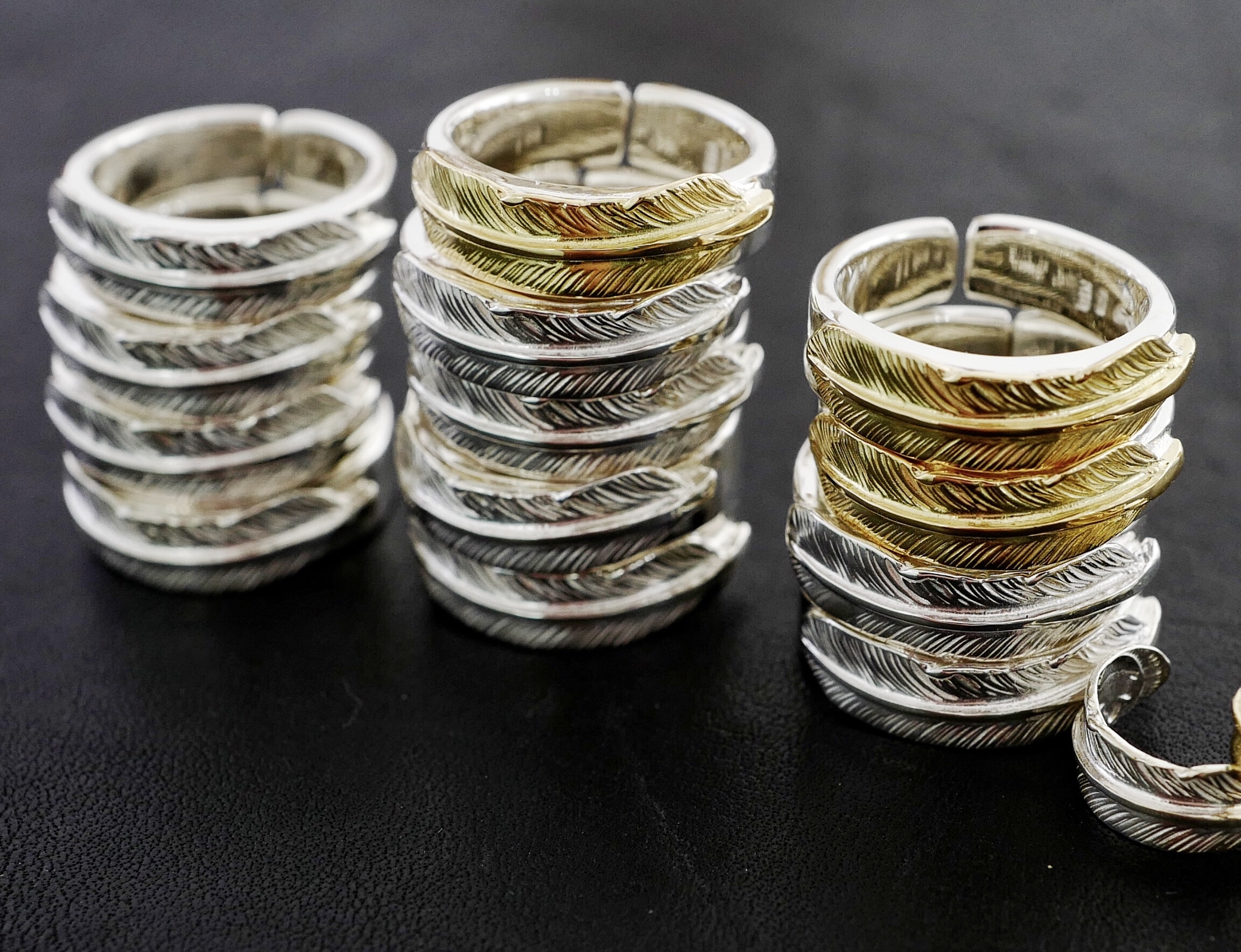 Waken Silver Smith 羽毛平打戒