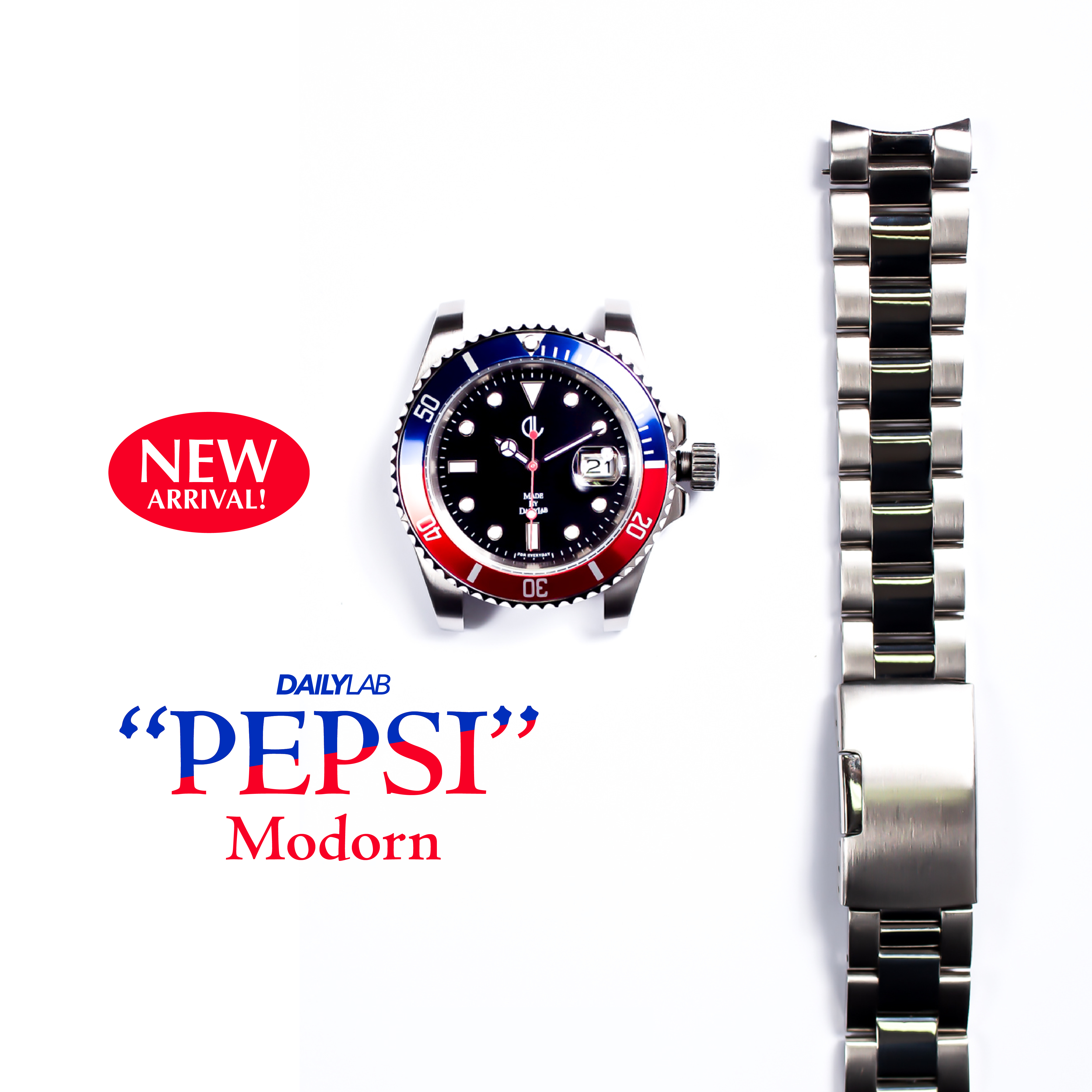 DailyLab TTWs - 百事"現代" (搭配 免工具快拆鋼錶帶)