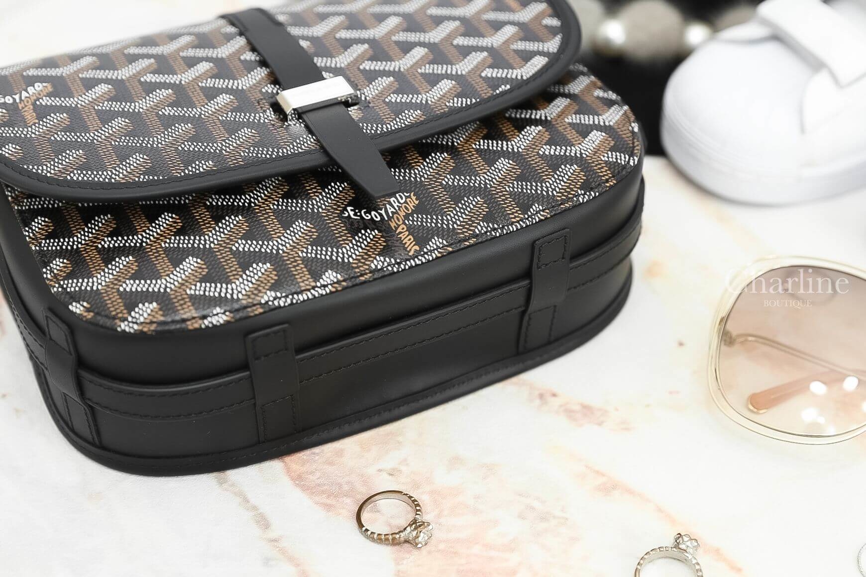Goyard Belvedere Pm Bag 黑色小型馬鞍肩背包-Charline Boutique 精品代購