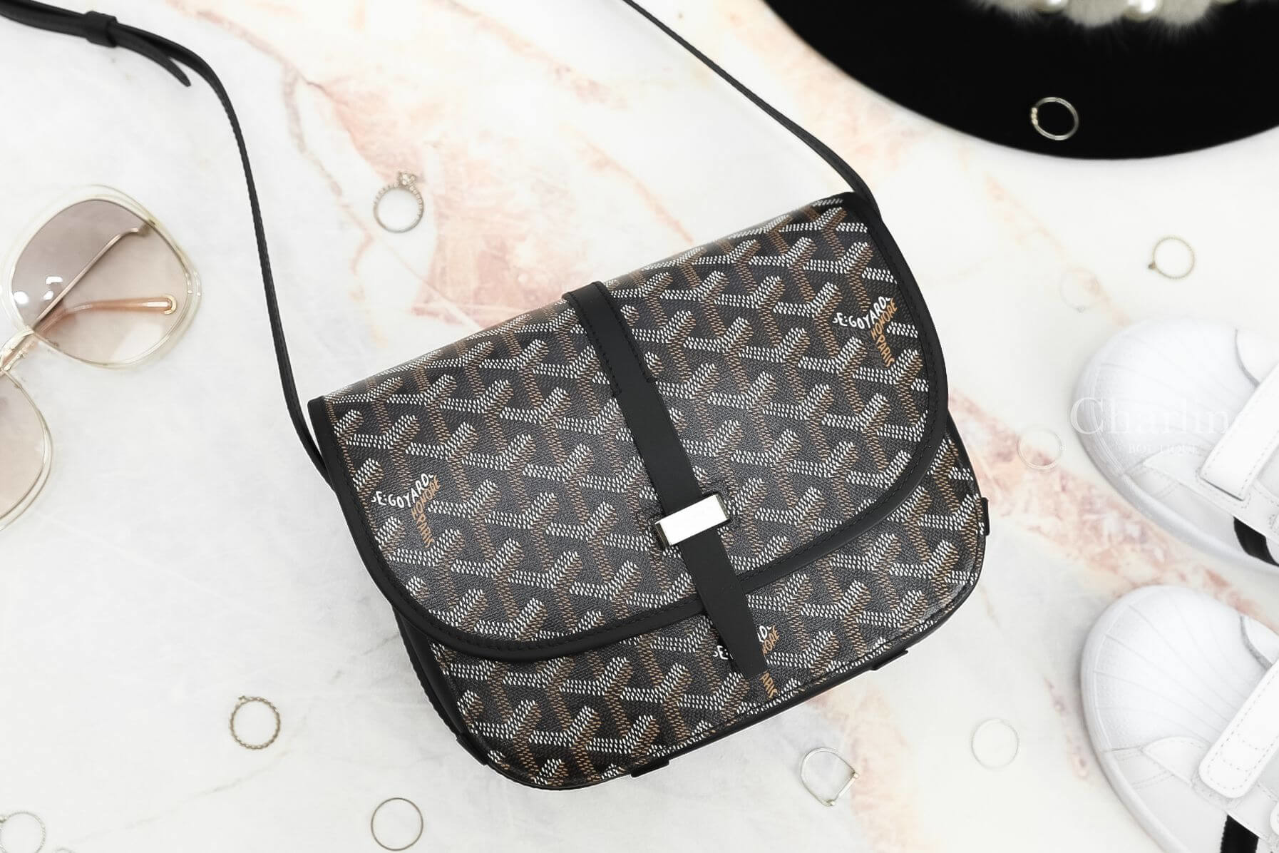Goyard Belvedere Pm Bag 黑色小型馬鞍肩背包-Charline Boutique 精品代購