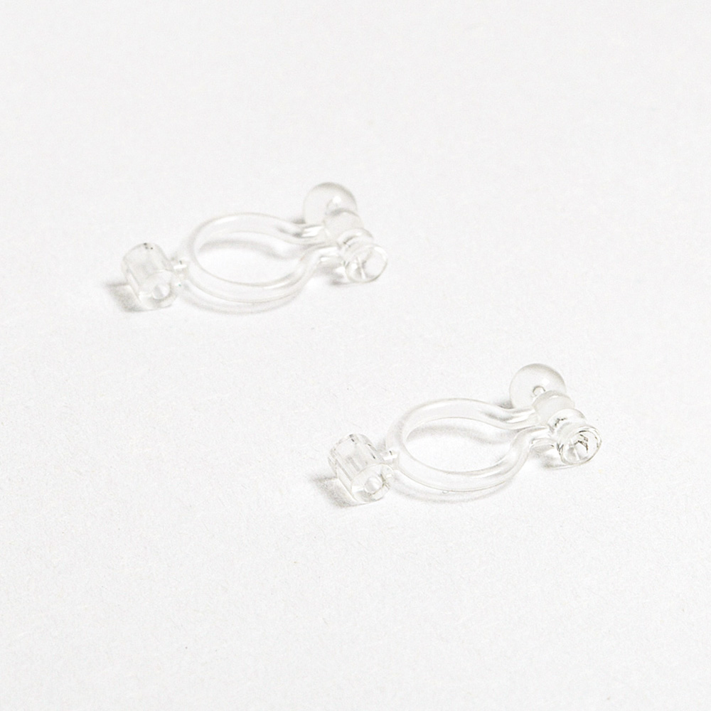 無耳洞 單鑽 透明 耳夾轉換器