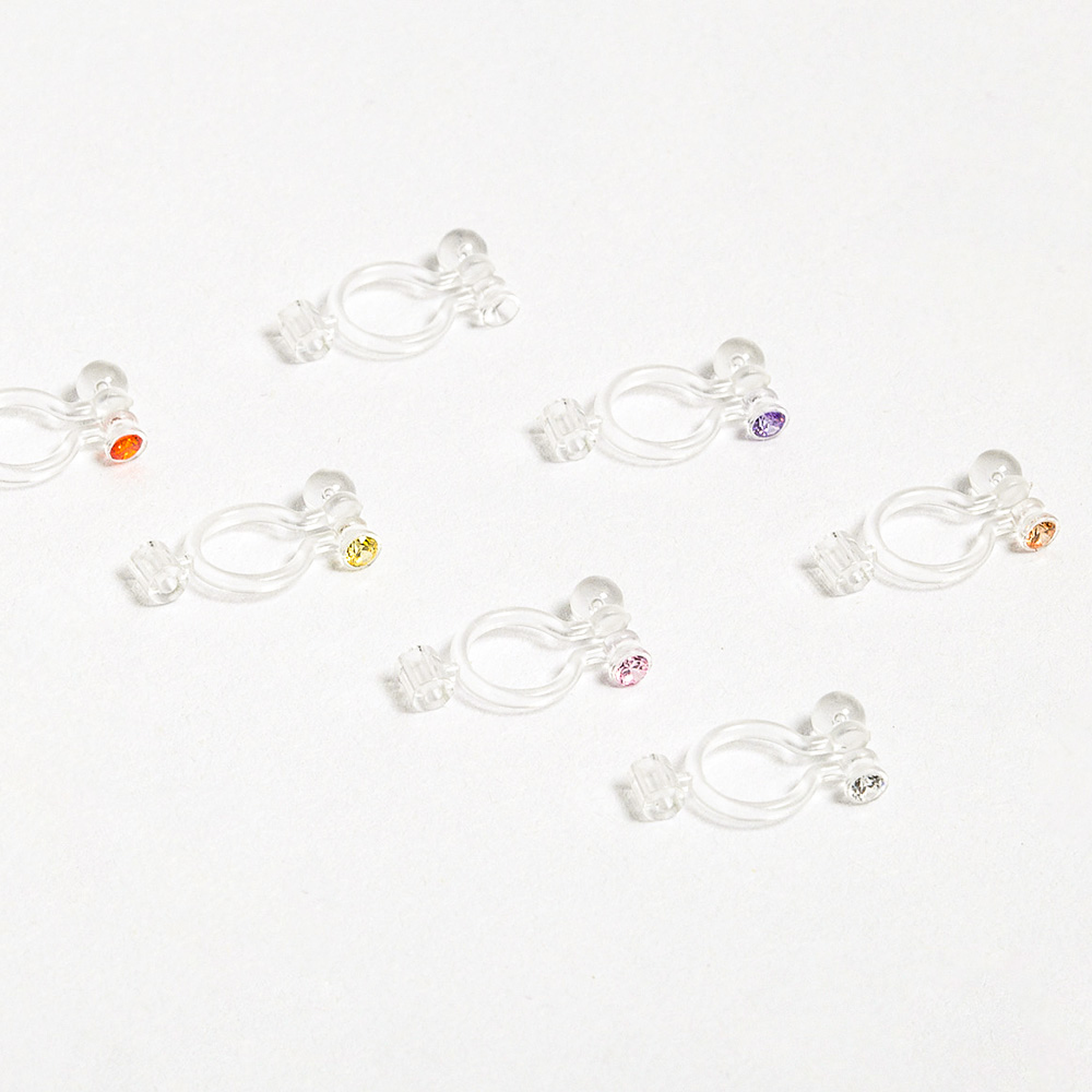 無耳洞 單鑽 透明 耳夾轉換器