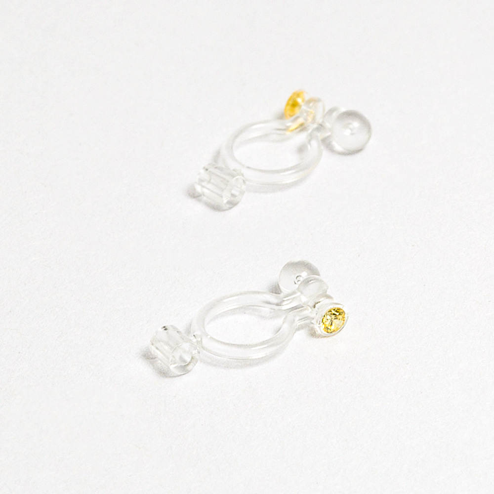 無耳洞 單鑽 透明 耳夾轉換器