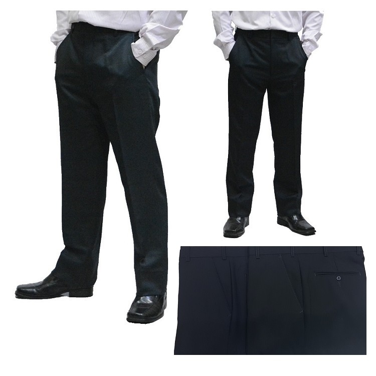 甄褲｜直條紋彈性薄款西裝褲｜中高腰大直筒・無摺剪裁・細紡紗布料・吸濕排汗（30~42吋）免費修改褲長