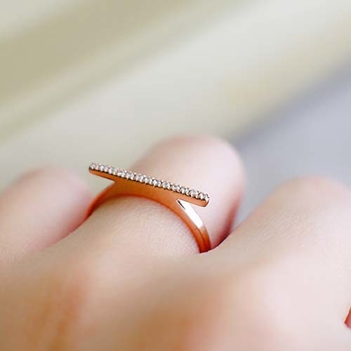 那一道光純銀戒指(玫瑰金)/DR707R