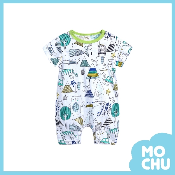 手繪世界短袖包屁衣