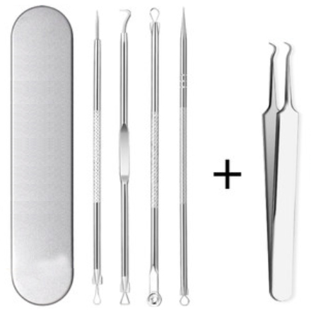 「美肌之選」黑頭粉刺套裝 (4刺+1夾) 送化妝鏡