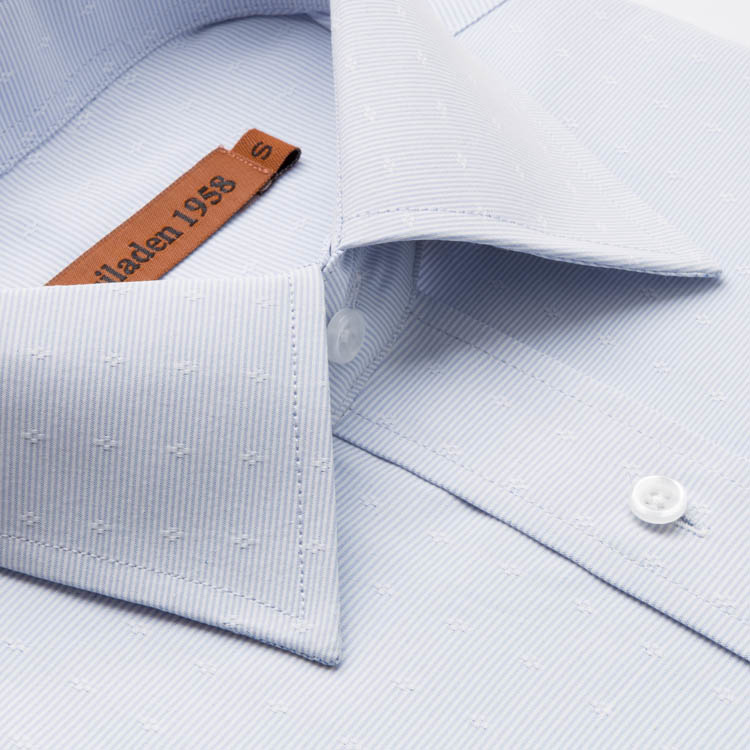 韓版防皺 淺藍底白點