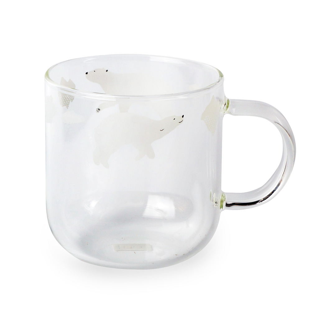 極地樂游北極熊耐熱玻璃馬克杯