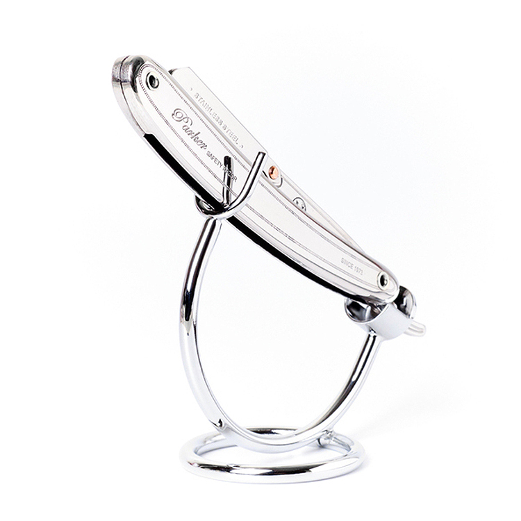 美國 Parker - SR1 不銹鋼直式剃刀＋刀架（可換刀片）