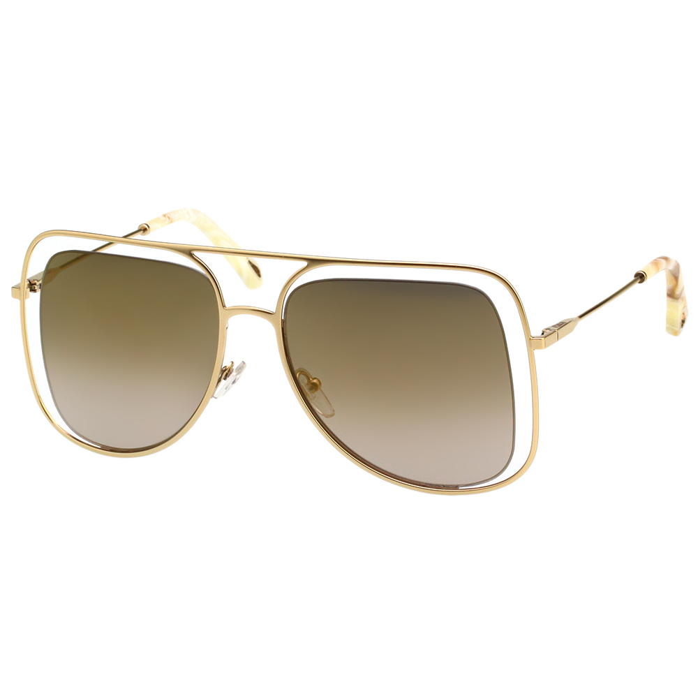 CHLOE 立體層次金屬大框 太陽眼鏡(金色)